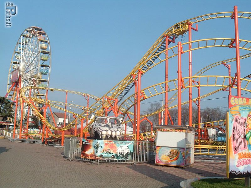 On a large scale game Put up with Roller Coaster - EuroPark Milano Idroscalo (Segrate, Lombardy, Italy)