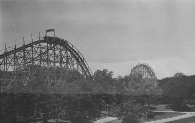 Theme Park Landscape with Wooden Coaster and Big Dipper Roller Coaster  Editorial Photography - Image of lake, dynamite: 202632582