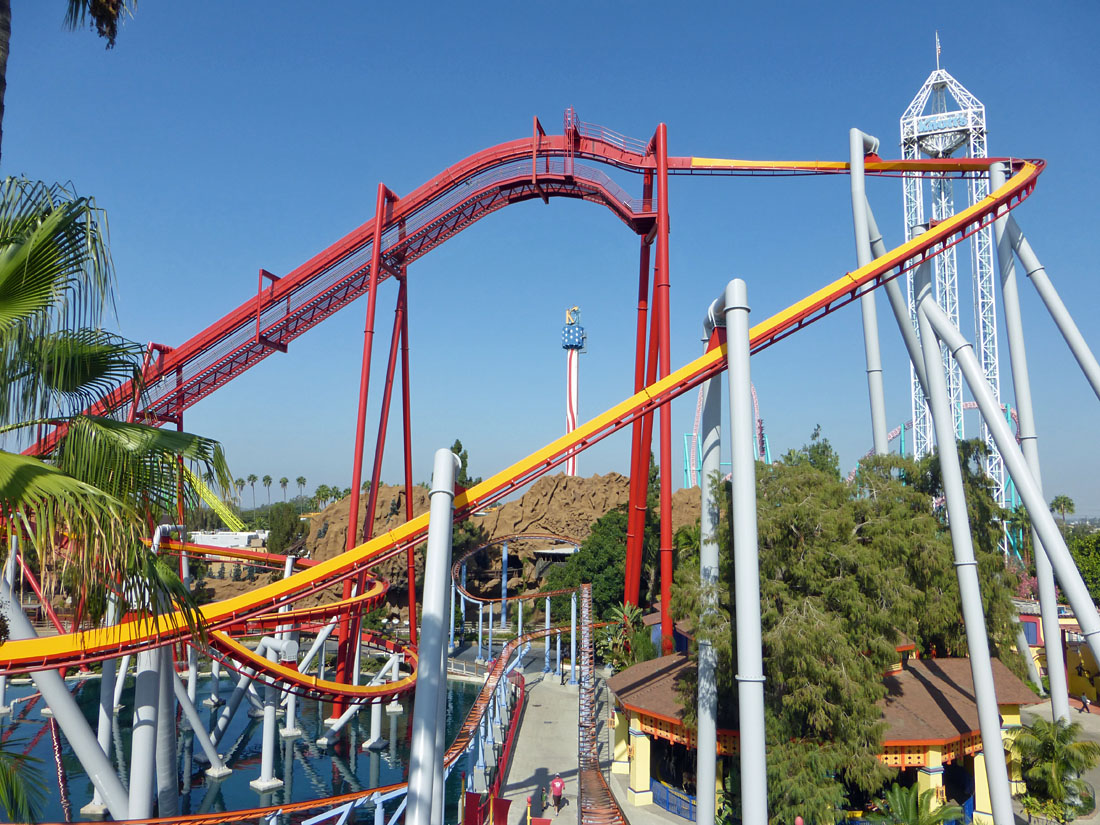 Silver Bullet Rollercoaster Ride. Knott's Berry Farm Theme Park